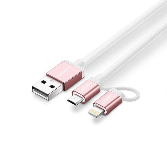 Micro-USB to USB Cable with MFI Certified iPhone Adapter
