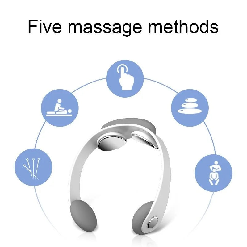 Microcurrent Cervical Massager Tens Neck Pulse Device White