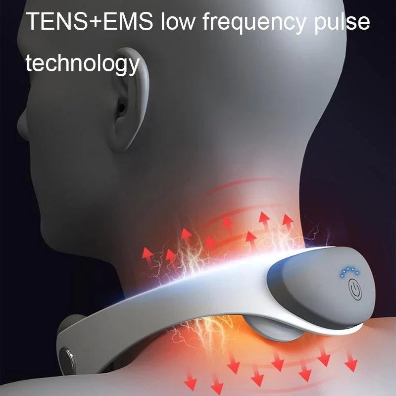 Microcurrent Cervical Massager Tens Neck Pulse Device White