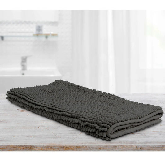 Microfiber Bath Mat Large Charcoal - Toggle - Home & Garden