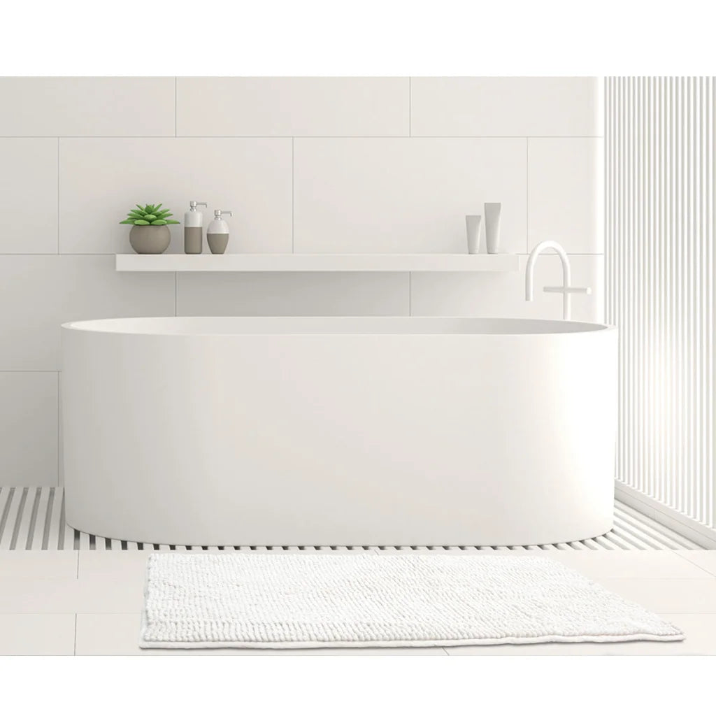 Microfiber Bath Mat Medium White - Toggle - Home & Garden