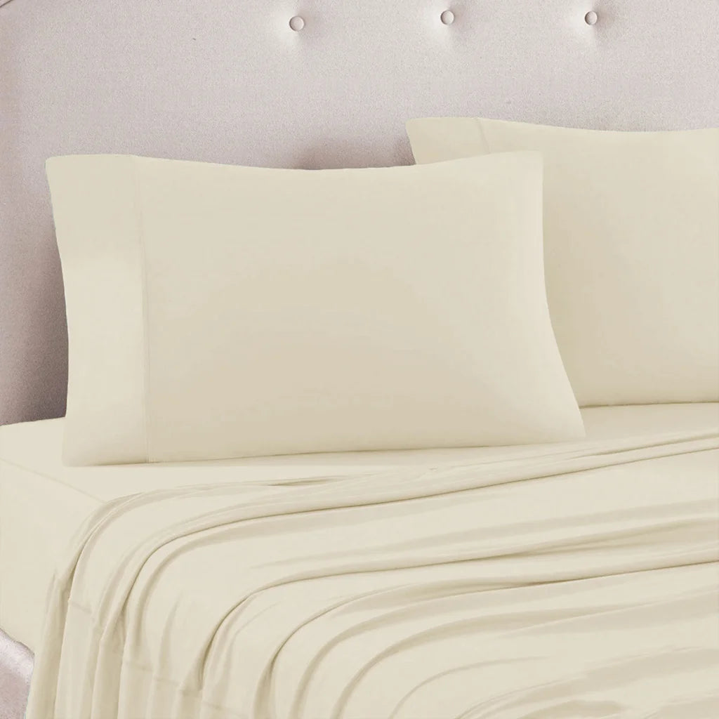 Microfiber Sheet Set Art Terrace - King 33cm Wall Cream