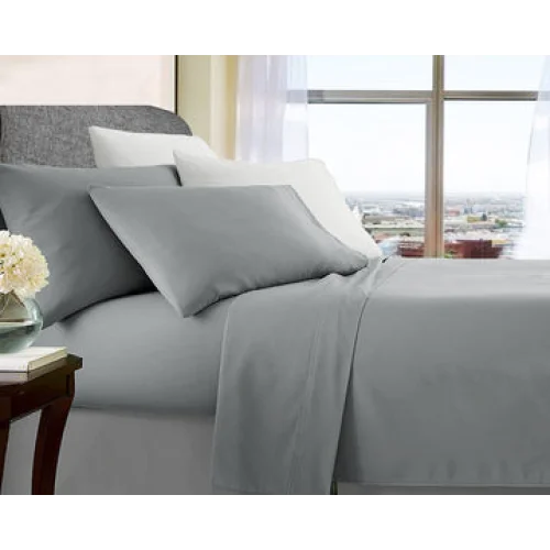 Microfibre Sheet Set Ultra Soft King Single Silver - Home &