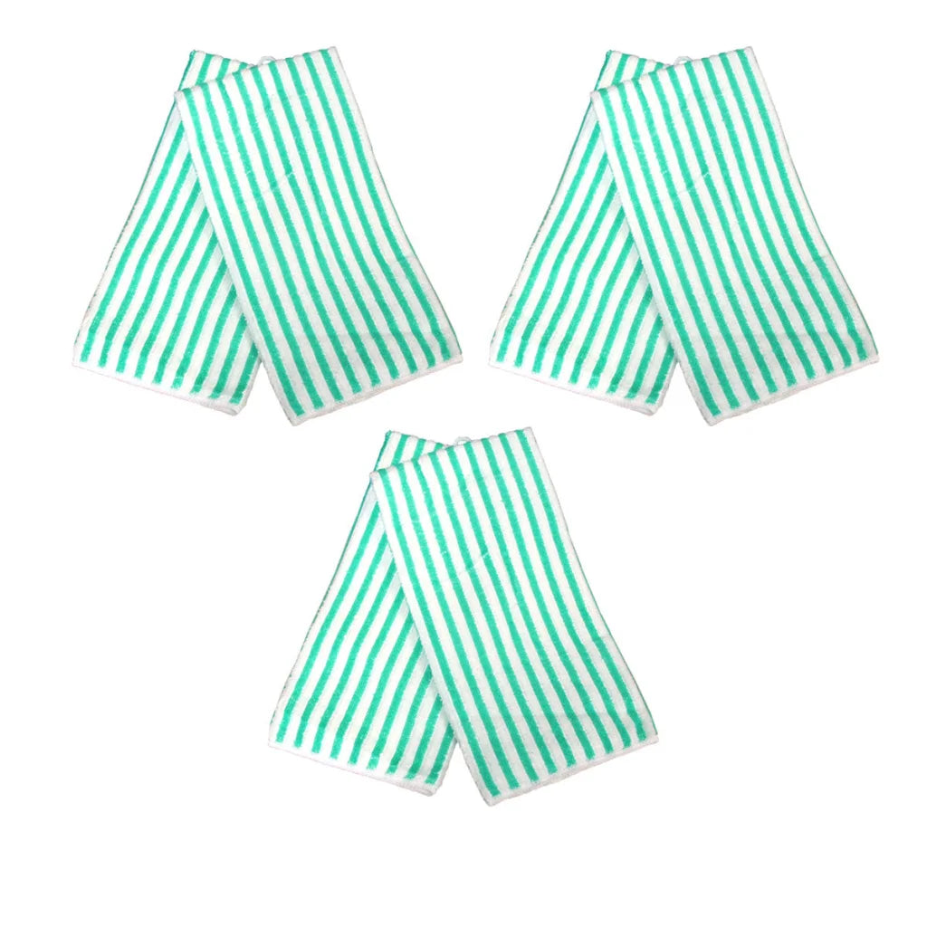Microfibre Tea Towels Set of 6 Striped Green - Home & Garden