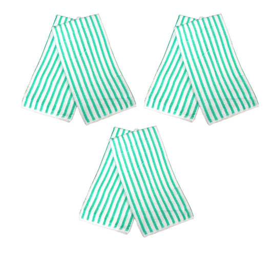 Microfibre Tea Towels Set of 6 Striped Green - Home & Garden