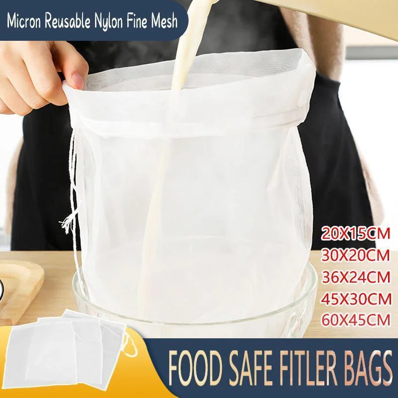Micron Reusable Nylon Fine Mesh Food Strainer Filter