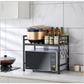 Microwave Shelf Adjustable Width & Height Black - Furniture