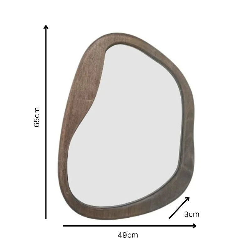 Mid-Century Asymmetric Wall Mirror 49x65cm - Home & Garden