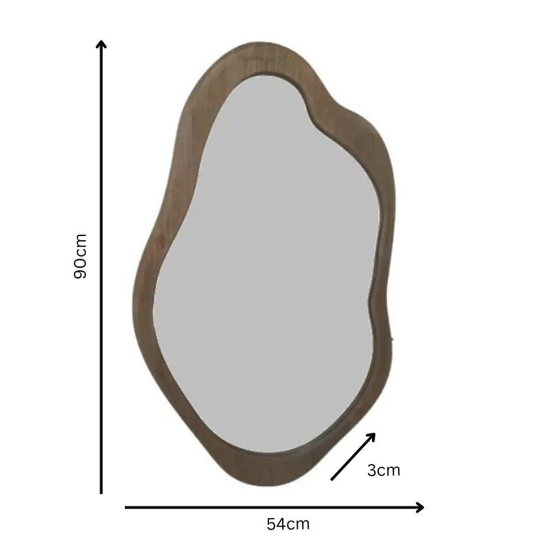 Mid-Century Asymmetric Wall Mirror 54x90cm - Home & Garden