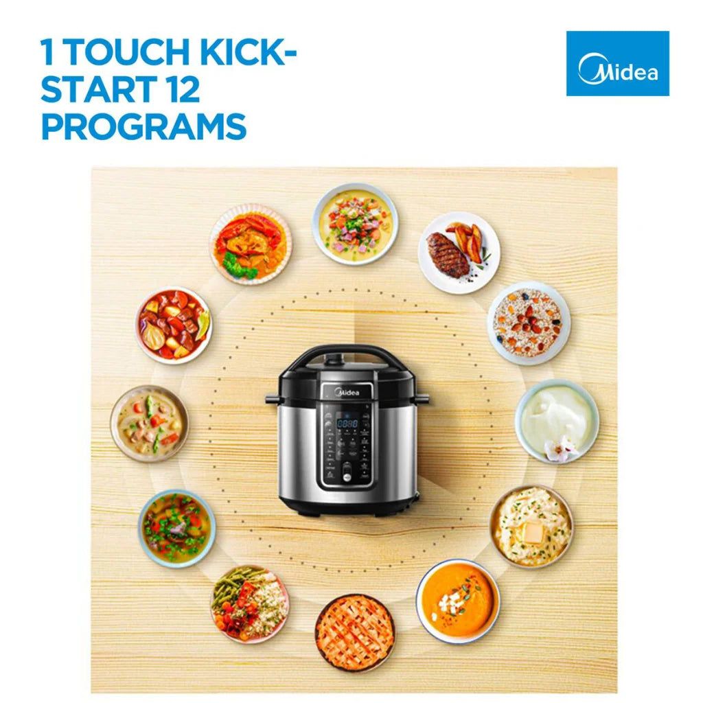 Midea 5.7L 12 Programs Pressure Cooker - Appliances >