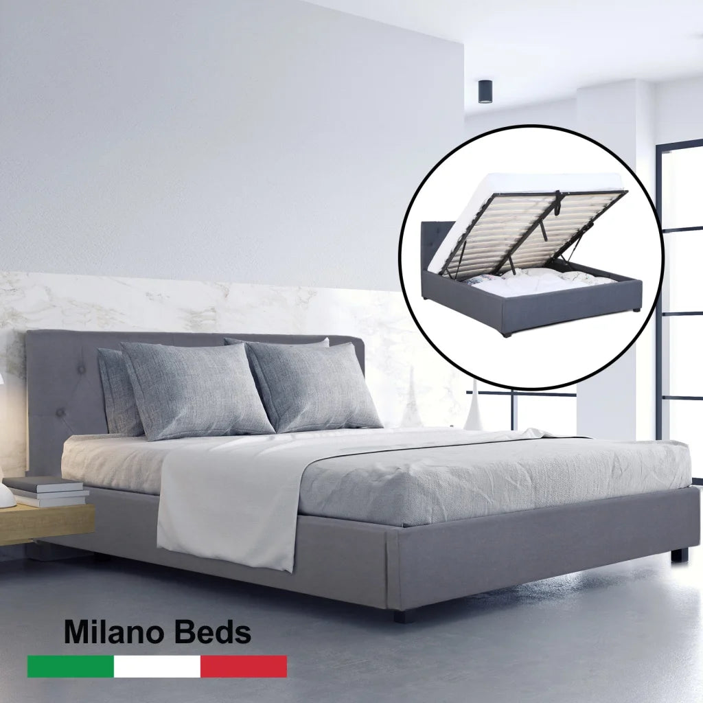 Milano Capri Luxury Gas Lift Bed Frame Base And Headboard