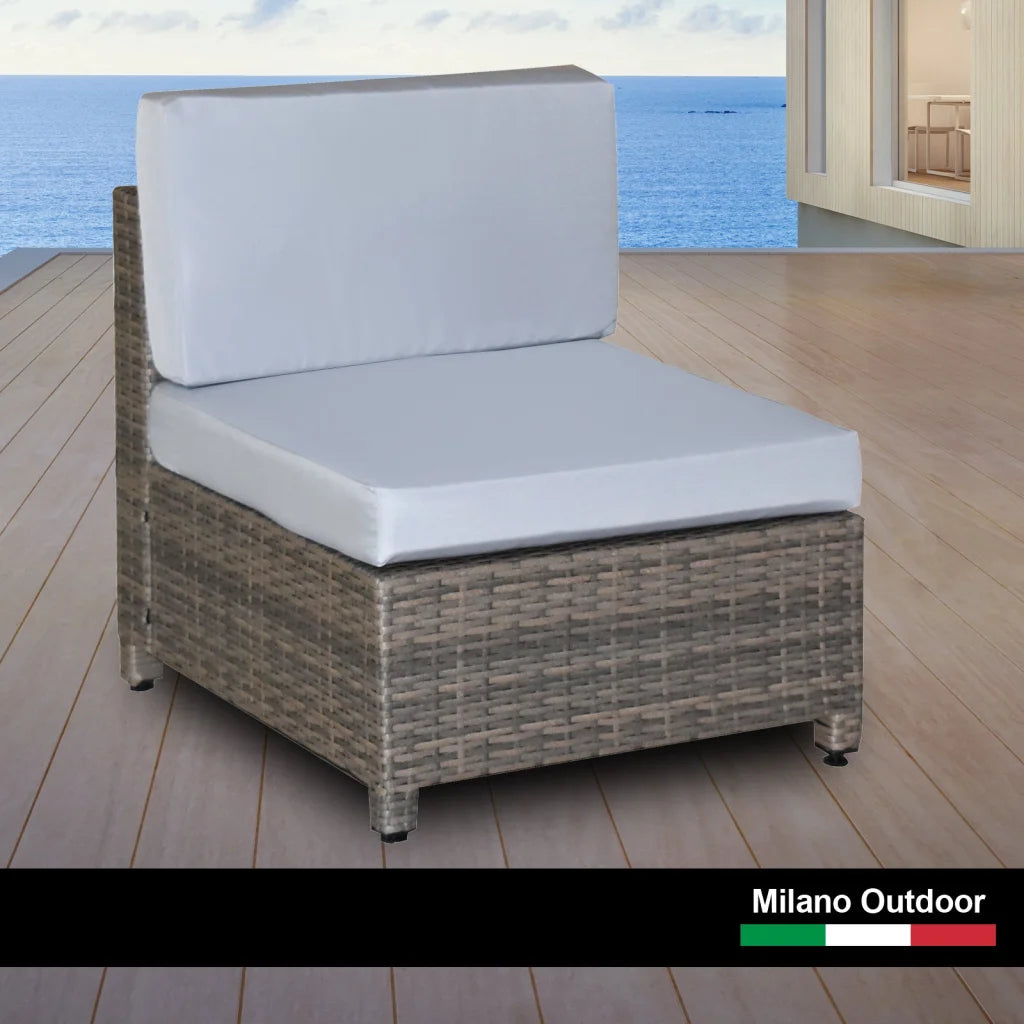 Milano Decor 5 Piece Outdoor Sofa Set Rattan Oatmeal Black