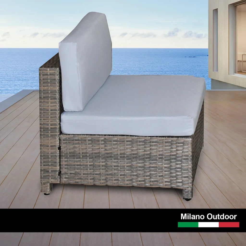 Milano Decor 5 Piece Outdoor Sofa Set Rattan Oatmeal Black
