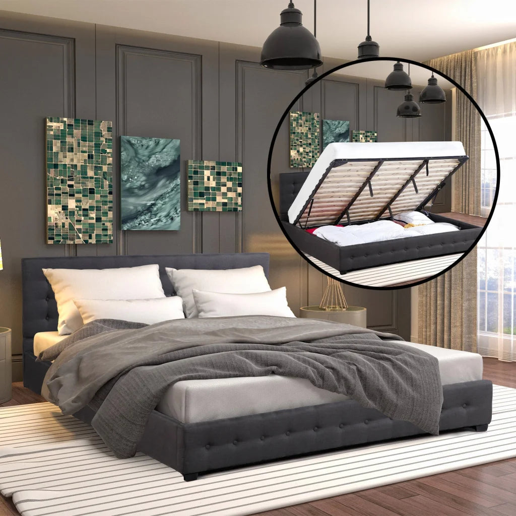 Milano Decor Eden Gas Lift Bed With Headboard Platform