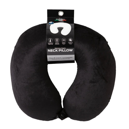 Milano Decor Memory Foam Travel Neck Pillow with Clip