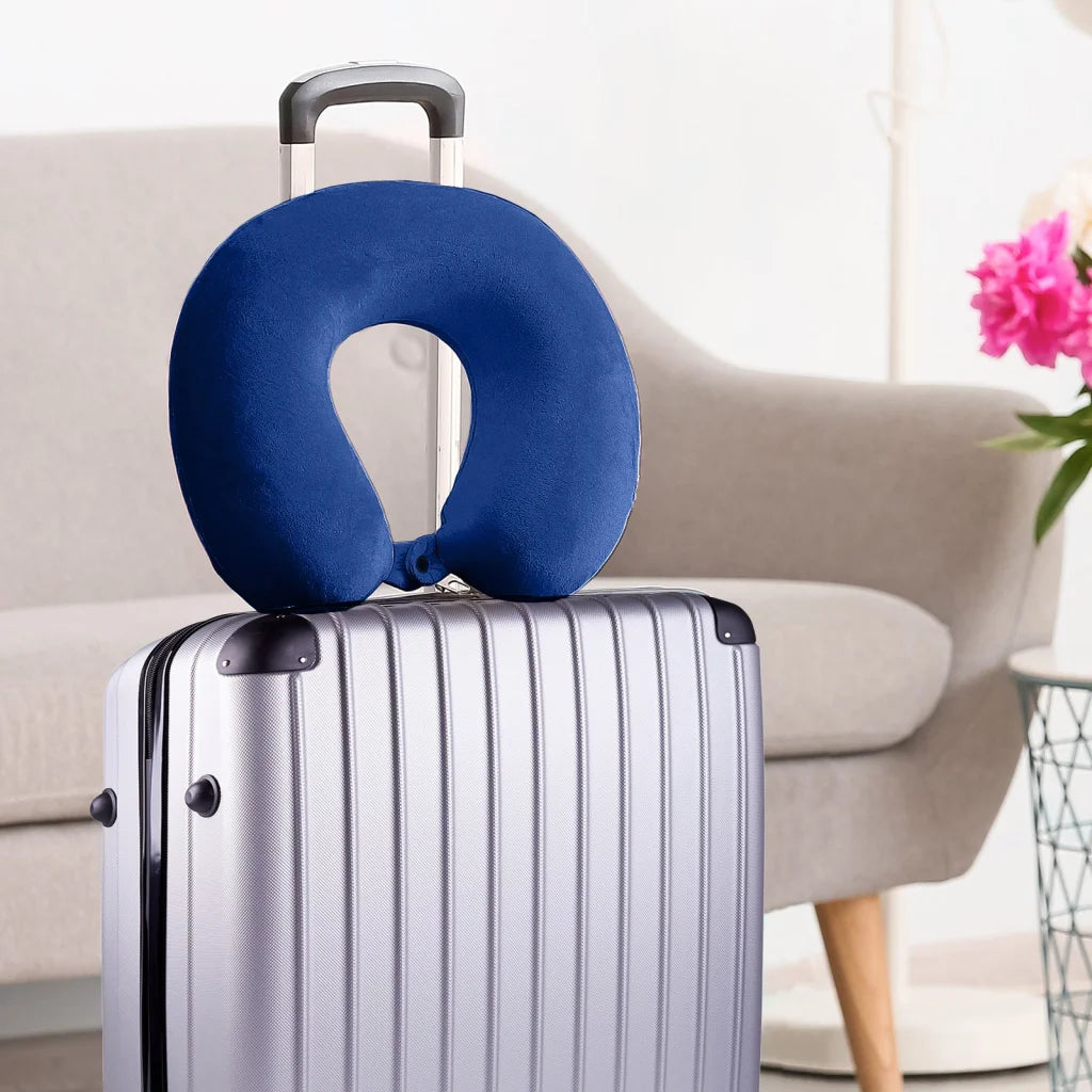Milano Decor Memory Foam Travel Neck Pillow with Clip