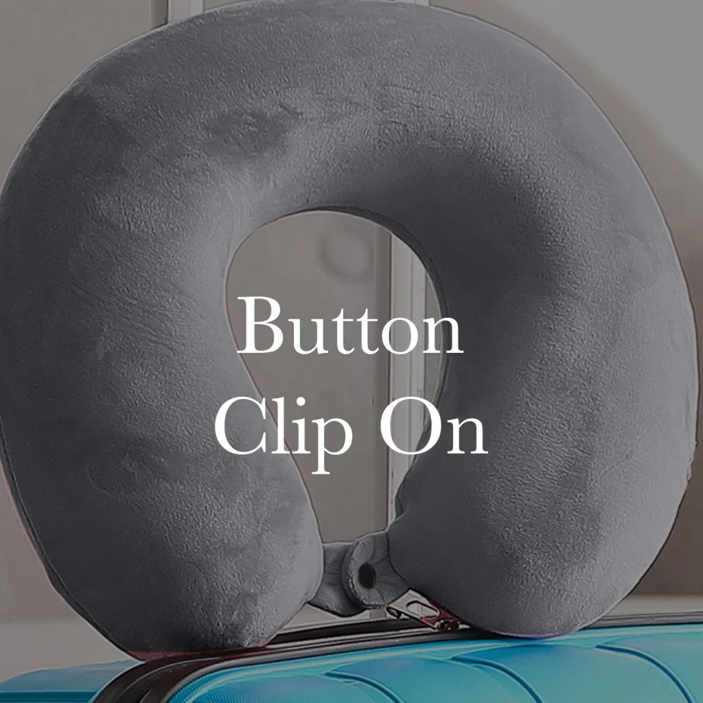Milano Decor Memory Foam Travel Neck Pillow with Clip