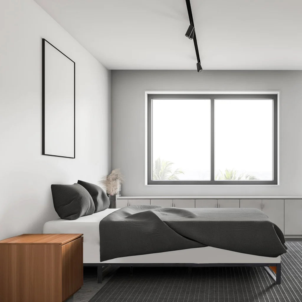 Milano Decor Sorrento Metal Wood Bed Frame Mattress Base