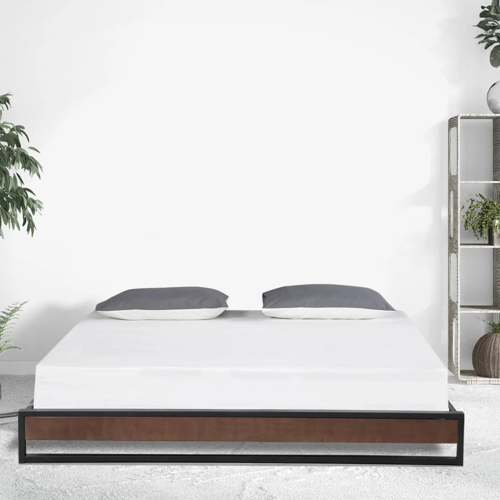 Milano Decor Sorrento Metal Wood Bed Frame Mattress Base