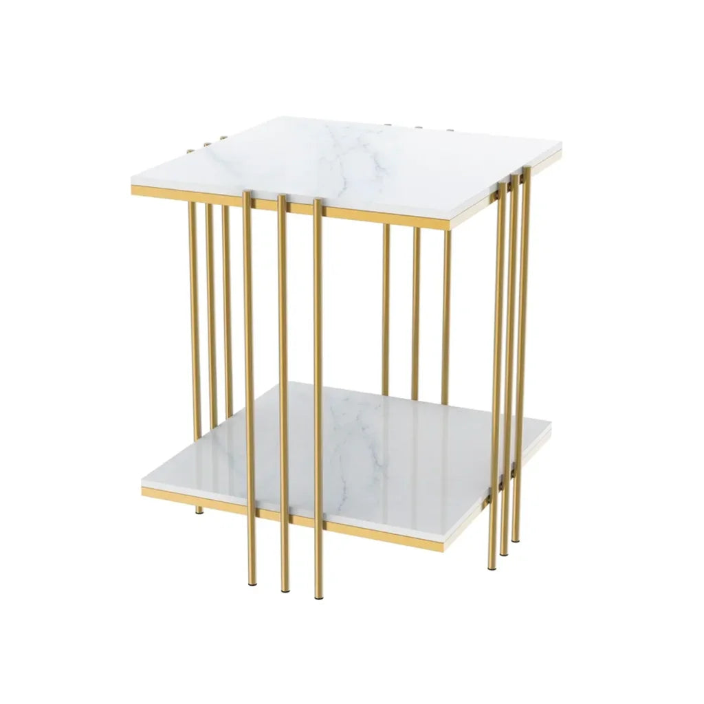 Milano Gold Square Side Table - Furniture