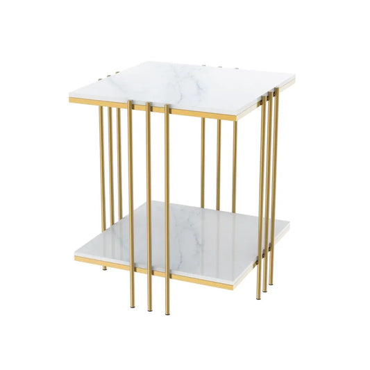 Milano Gold Square Side Table - Furniture