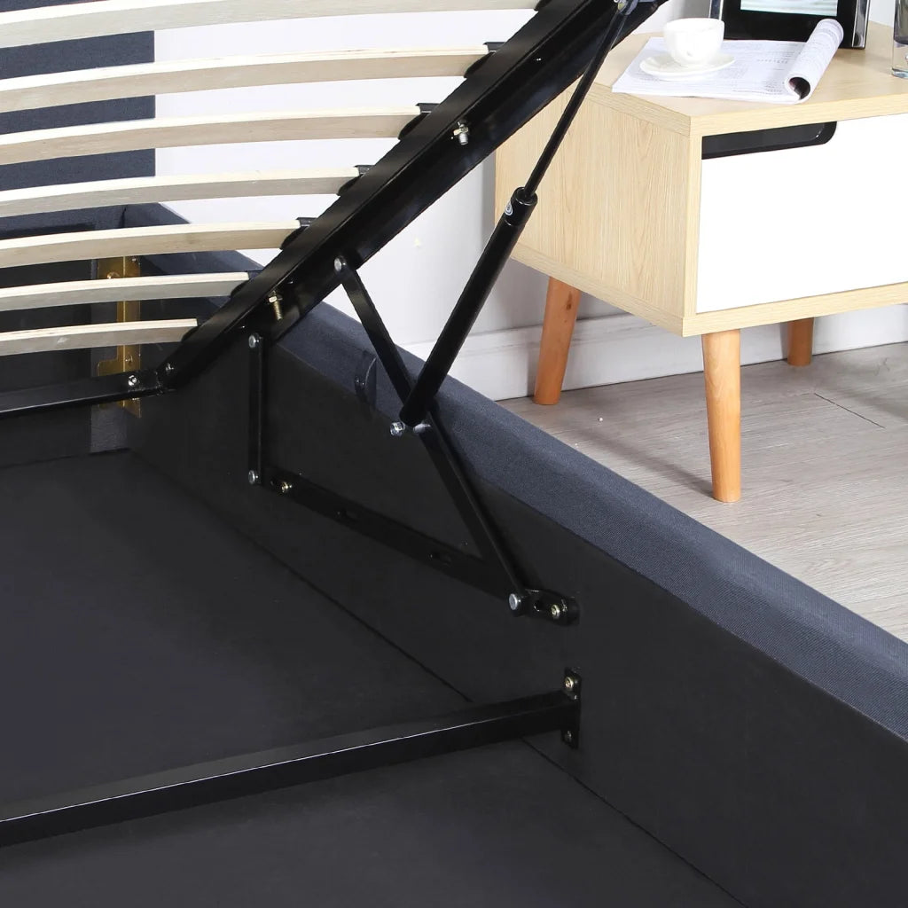Milano Luxury Gas Lift Bed Frame Base And Headboard