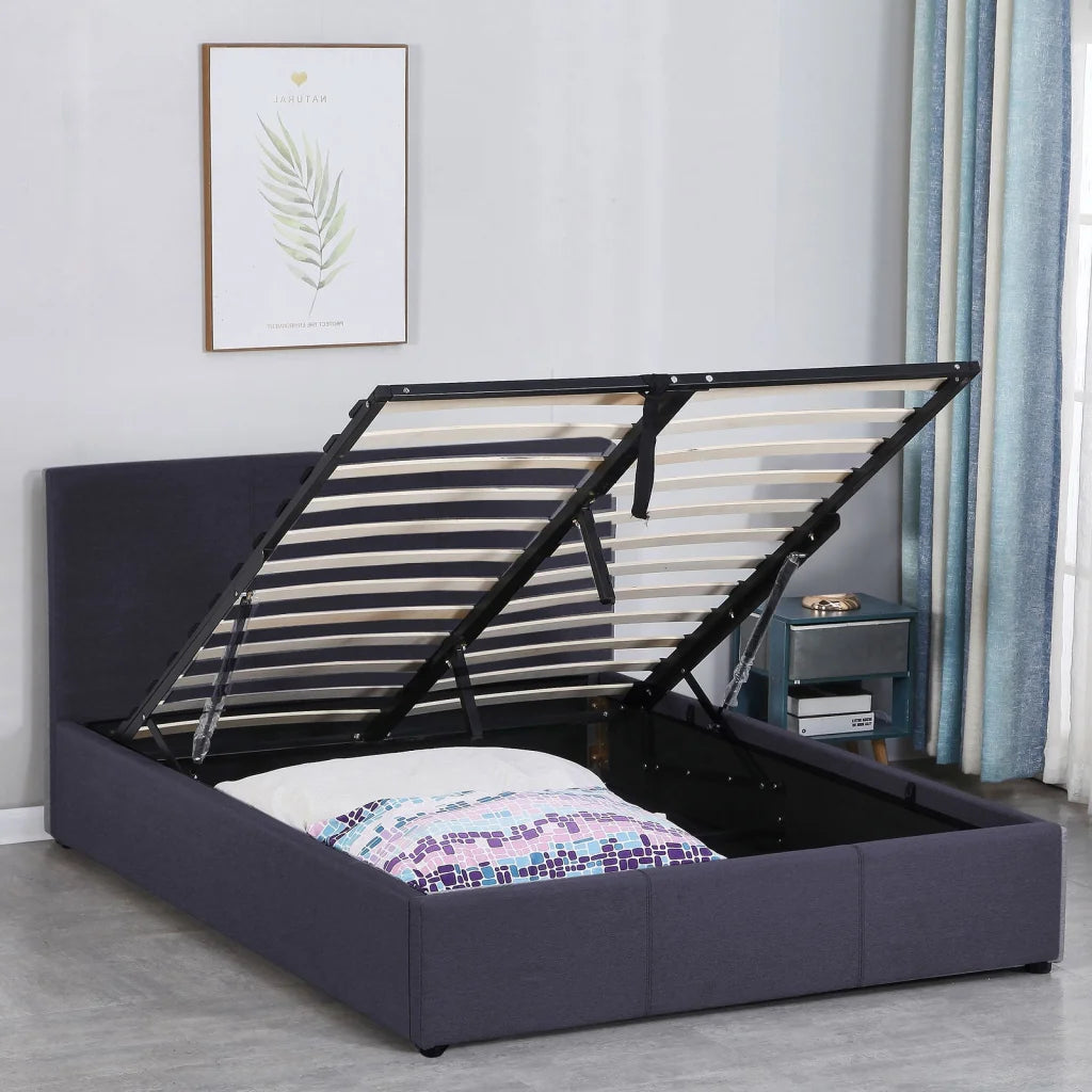 Milano Luxury Gas Lift Bed Frame Base And Headboard
