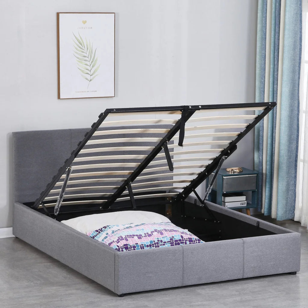 Milano Luxury Gas Lift Bed Frame Base And Headboard