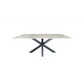 Miles Black With White Marble Dining Table - 90cm x 180cm