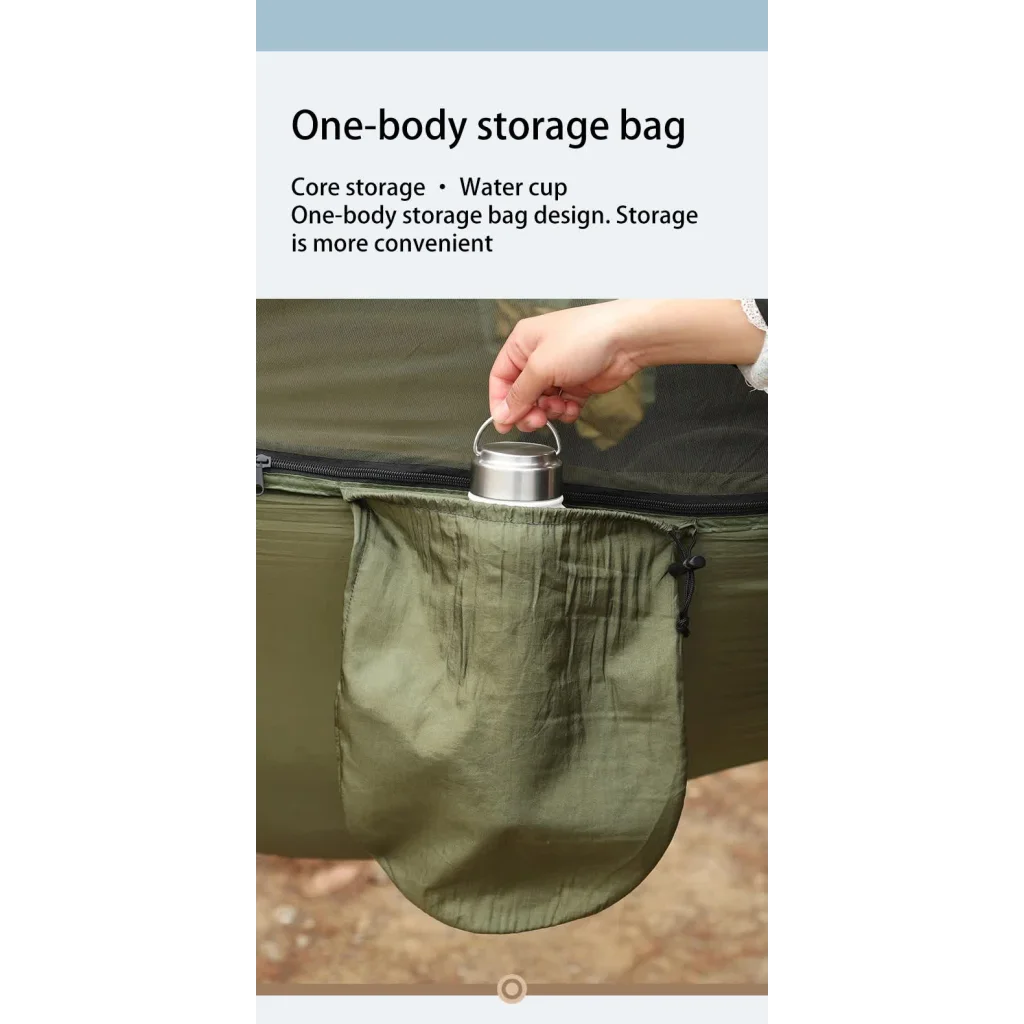 Military Green Outdoor Camping Hammock with Mosquito Net