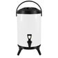 Milk Tea Barrel 8L Premium Stainless Steel Insulated Hot and Cold Beverage Dispenser Container with Faucet - White