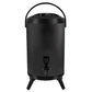 Milk Tea Barrel 8L Stainless Steel Insulated Hot and Cold Beverage Dispenser Container with Faucet - Black