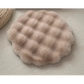 Milk tea color Plush Round Cat Mat - Soft Faux Fur Sleeping