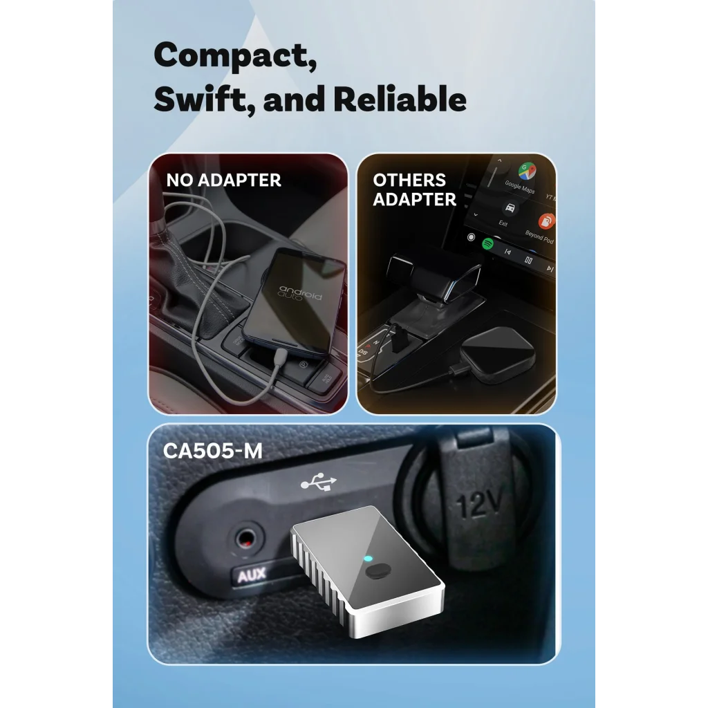 Mini 2-in-1 Wireless CarPlay & Android Auto Adapter - 5GHz