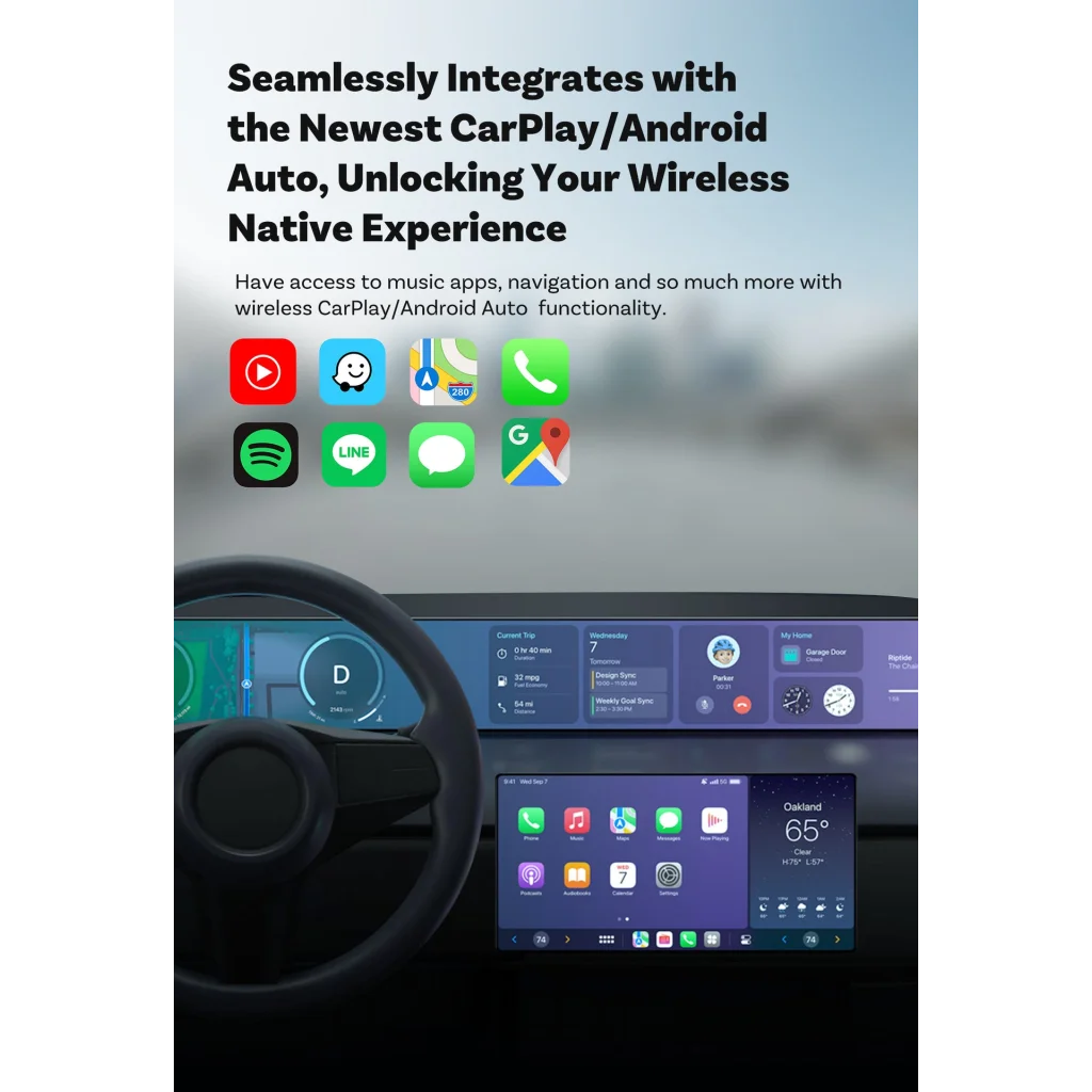 Mini 2-in-1 Wireless CarPlay & Android Auto Adapter - 5GHz