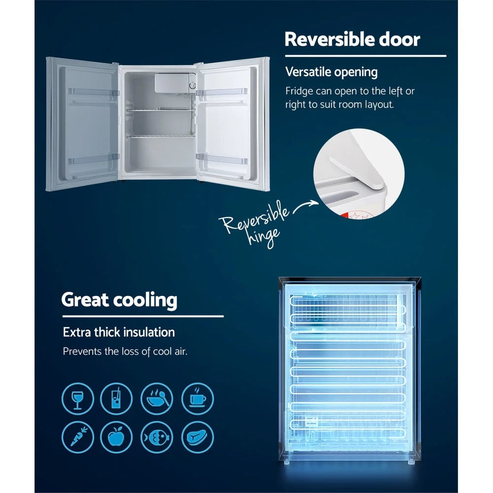 Mini Bar Fridge 70L Portable - White - Fridges