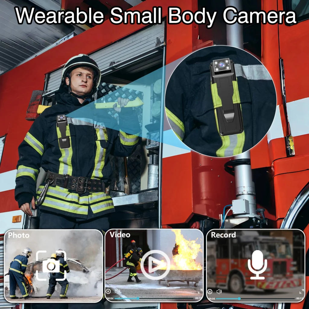 Mini Body Camera with 180 Rotatable Lens Night Vision &