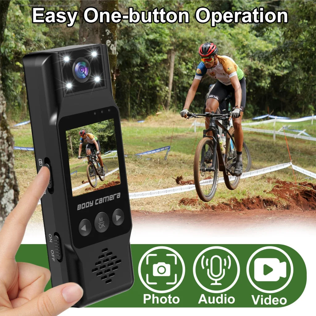 Mini Body Camera with 180 Rotatable Lens Night Vision &