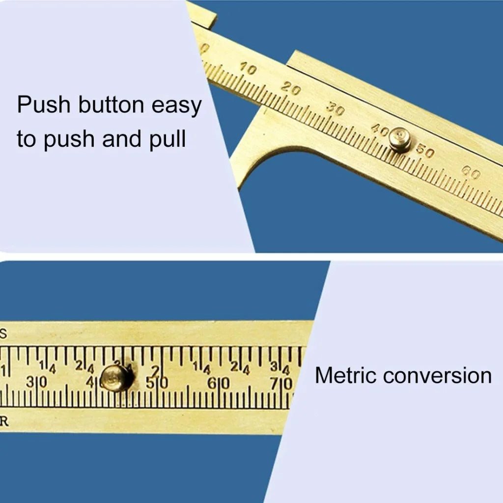 Mini Brass Sliding 80mm Vernier Caliper for Jewelry