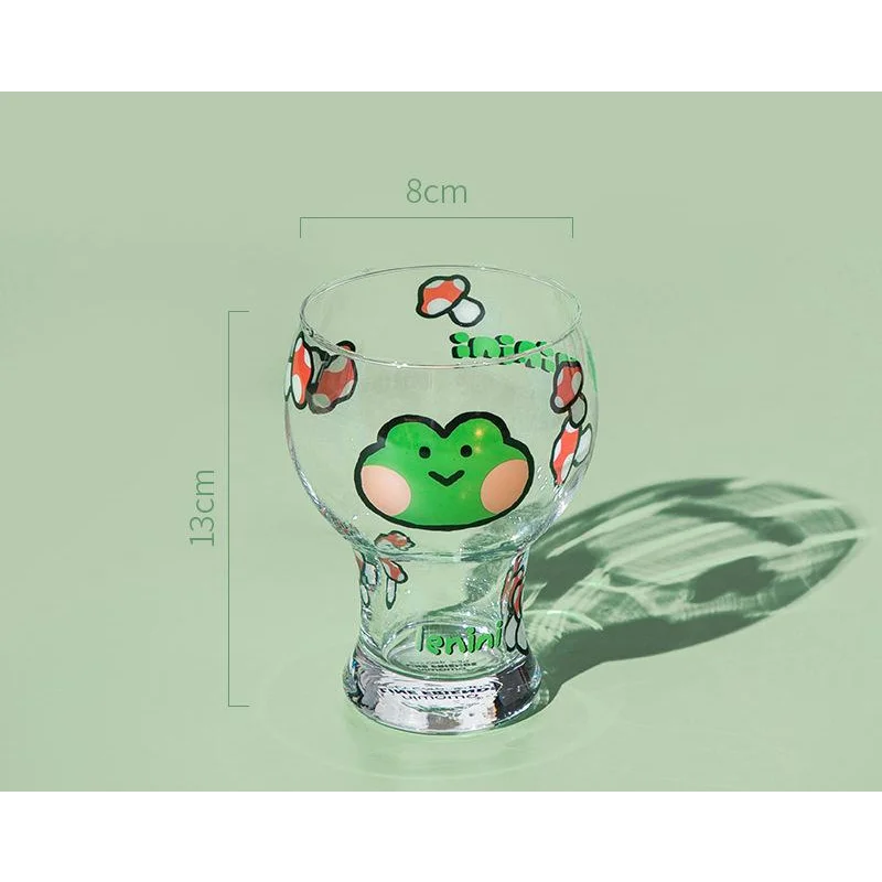 Mini Cartoon Glass Tumbler 400ml,Cute Beer and Juice Cup