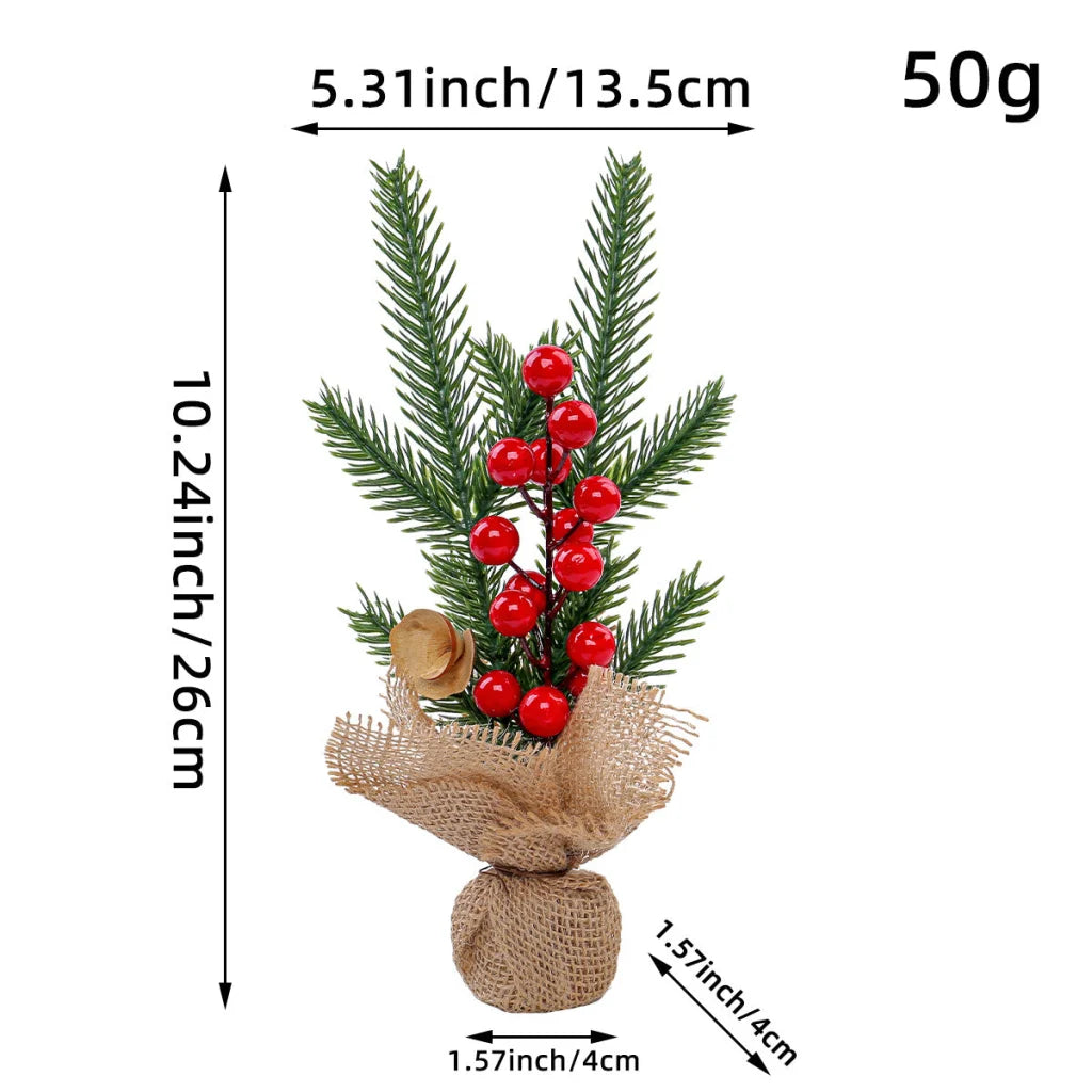 Mini Christmas Pine Tree Decoration - 10.24 Inches Tall