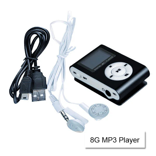 Mini Clip MP3 Music Player 16G with USB Cable & Earphone