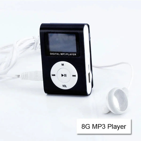 Mini Clip MP3 Music Player 16G with USB Cable & Earphone