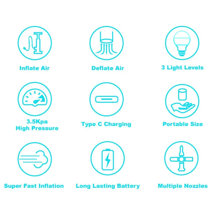 Mini Inflator Giga Pump 2.0 Portable Chargeable Outdoor Air