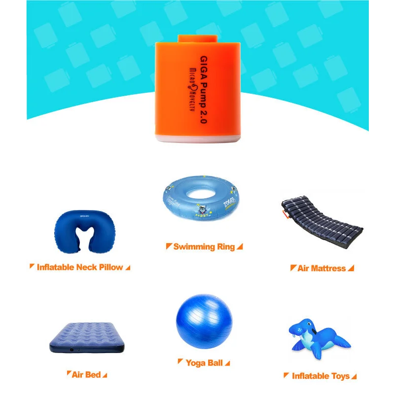 Mini Inflator Giga Pump 2.0 Portable Chargeable Outdoor Air