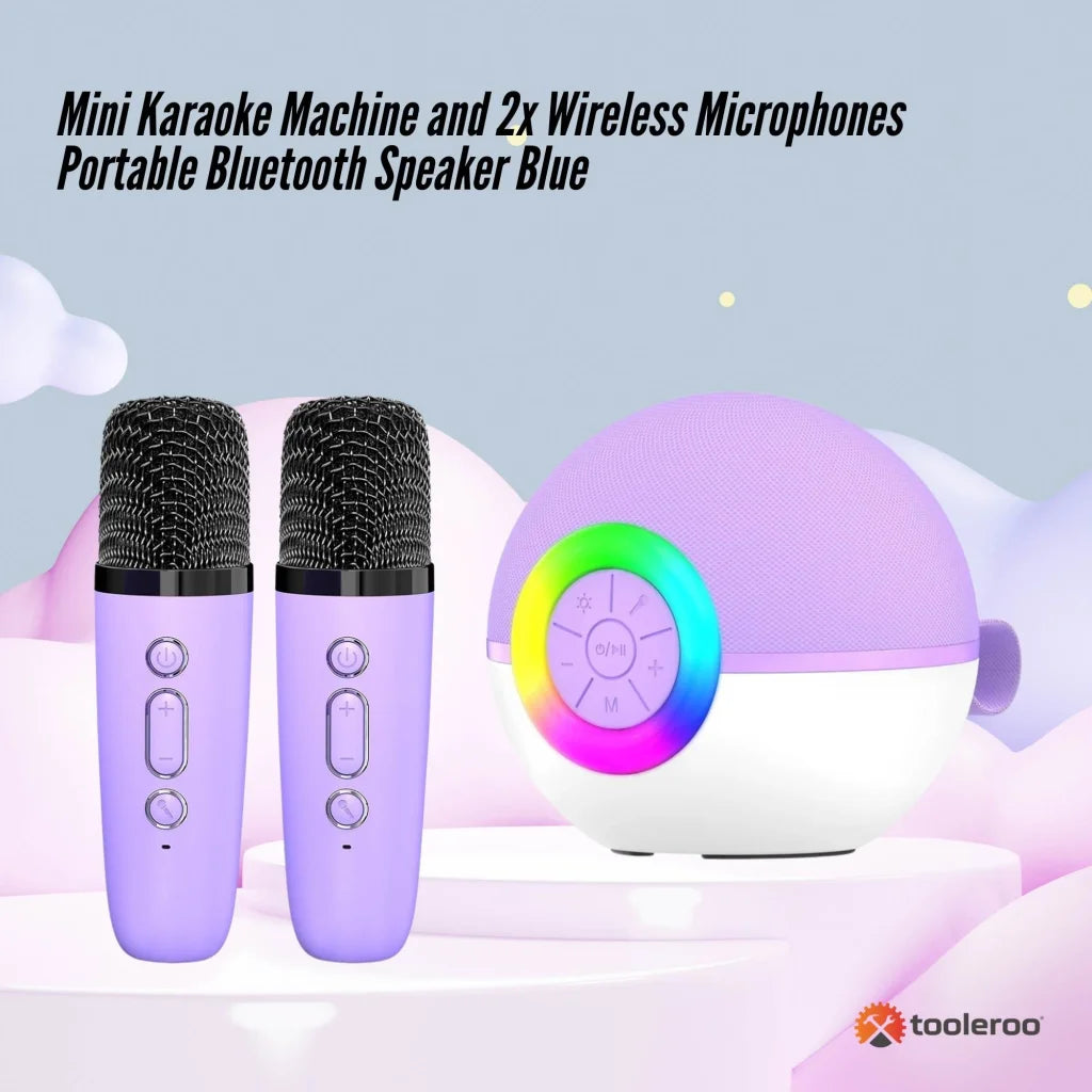 Mini Karaoke Machine Set Of Two Wireless Microphones