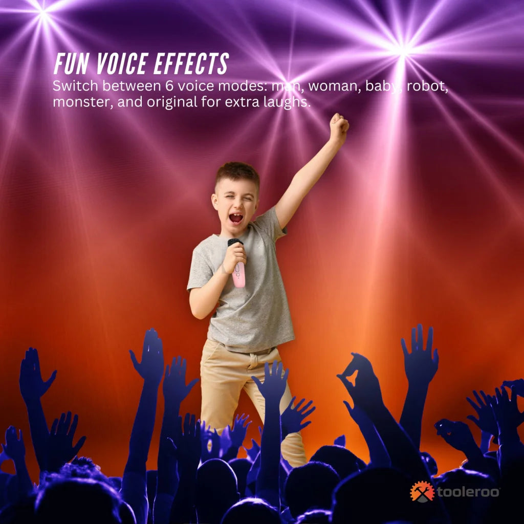 Mini Karaoke Machine and 2x Wireless Microphones Portable