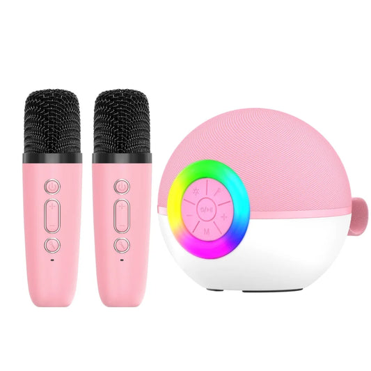 Mini Karaoke Machine and 2x Wireless Microphones Portable