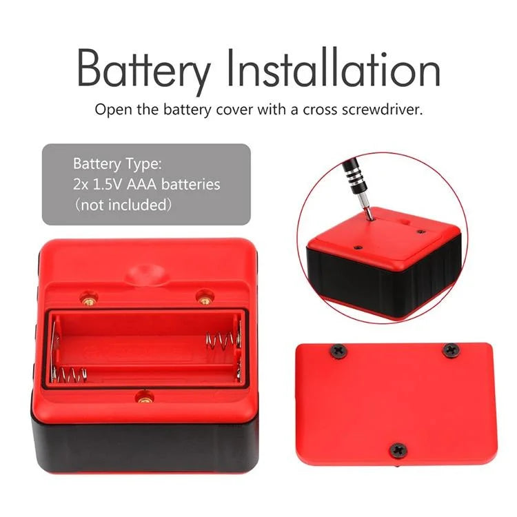 Mini Magnetic Digital Tilt Box with 3 Buttons - Red - Tools