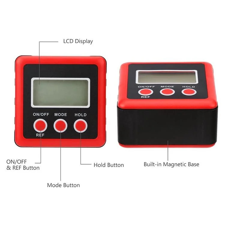 Mini Magnetic Digital Tilt Box with 3 Buttons - Red - Tools